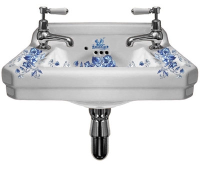 TRTC Blue & White Floral Cloakroom Basin