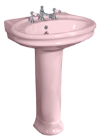 TRTC Grafton Pink 650mm Basin & Pedestal