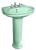 TRTC Grafton Tiffany Green 650mm Basin & Pedestal