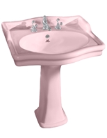 TRTC Balfour Pink 650mm Basin & Pedestal