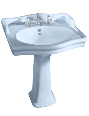 TRTC Balfour Blue 650mm Basin & Pedestal