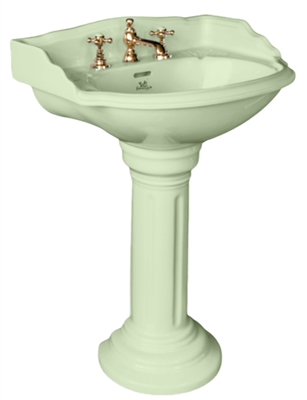 TRTC Walpole Green 635mm Basin & Pedestal