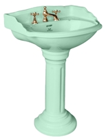 TRTC Walpole Tiffany Green 635mm Basin & Pedestal