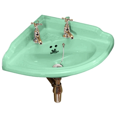 TRTC Chamberlain Tiffany Green Corner Cloakroom Basin