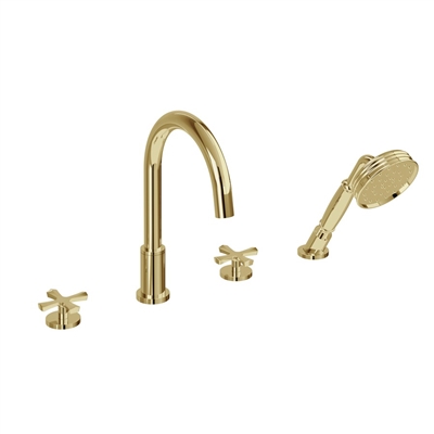 Burlington Gold Riviera Bath Set Rim Mounted