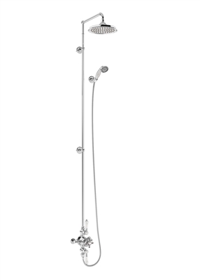 Burlington Avon Thermostatic Exposed Shower Valve Dual Outlet with Extended Riser