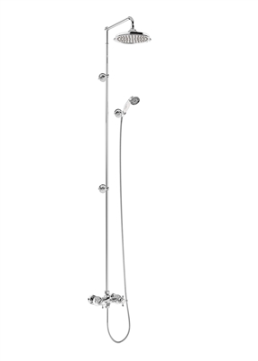 Burlington Eden Thermostatic Exposed Dual Outlet Shower Valve with Extended Riser & Rose