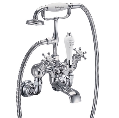 Burlington Birkenhead Regent Angled Bath Shower Mixer Wall Mounted - Various Finishes