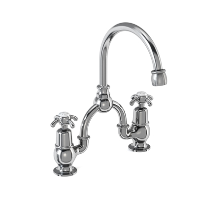 Burlington Anglesey 2 Tap Hole Arch Mixer with Curved Spout (200mm centres)