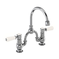 Burlington Kensington  2 Tap Hole Arch Mixer with Curved Spout (200mm centres)