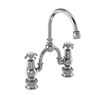 Burlington Anglesey Regent 2 Tap Hole Arch Mixer with Curved Spout (200mm centres)