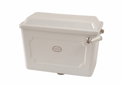 Thomas Crapper Venerable WC Pan & Low Level White Ceramic Cistern With Polished Brass Low Level Flush Pipe & Lever With Darby Brackets