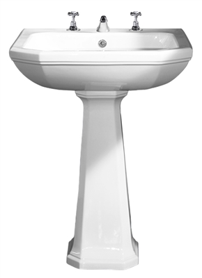 TRTC Churchill  White 630mm Basin & Pedestal