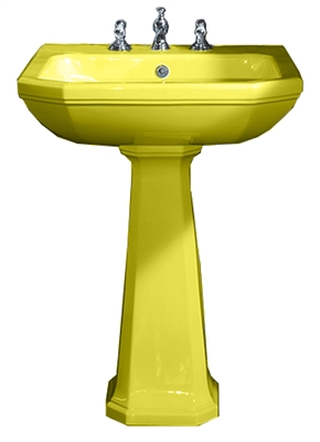 TRTC Churchill Yellow 630mm Basin & Pedestal