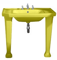 TRTC Churchill Yellow 920mm Winged Console Basin with Ceramic Legs