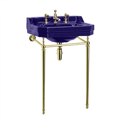 TRTC Doulton Blue 56cm  Basin with Basin Stand