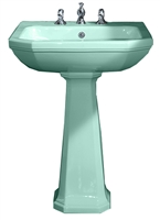 TRTC Churchill Tiffany Green 630mm Basin & Pedestal