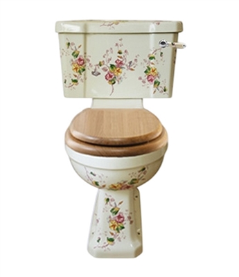 TRTC Multicoloured Floral Close Coupled Toilet