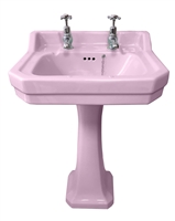 TRTC Art Deco Pink 56cm Basin and Pedestal
