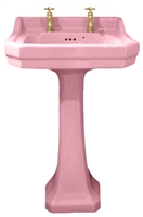 TRTC Art Deco Pink 56cm Basin and Pedestal