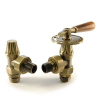 Abbey Old English Brass Manual Throttle Radiator Valves