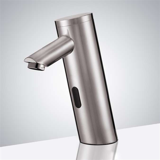 BathSelect Automatic Commercial Brushed Nickel Sensor Faucet Solid Brass Construction