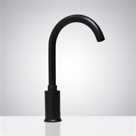 Hostelry BathSelect Wella Goose Neck Matte Black Automatic Commercial Sensor Faucet B510 - (also available in Oil Rubbed Bronze or Gold Tone)