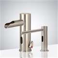 Munich Thermostatic Sensor Faucet & Automatic Soap Dispenser For Restrooms In Brushed Nickel