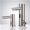 Munich Hostelry Thermostatic Sensor Faucet & Automatic Soap Dispenser For Restrooms In Brushed Nickel