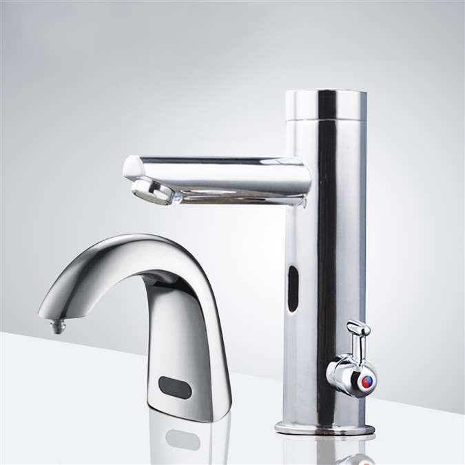 Florence Thermostatic Commercial Sensor Faucet With Automatic Sensor Soap Dispenser In Chrome