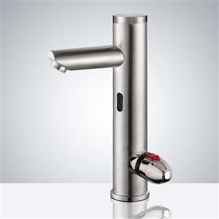 Hotel Milano All-in-one Thermostatic Automatic Commercial Brushed Nickel Sensor Faucet