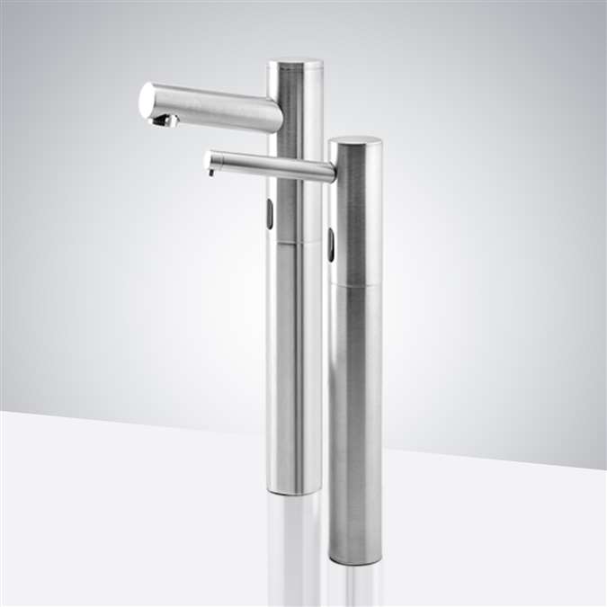 BathSelect Tall Contemporary Automatic Commercial Faucet and Soap Dispenser