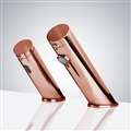 Fontana Rose Gold Contemporary Automatic Commercial Sensor Faucet and Matching Soap Dispenser