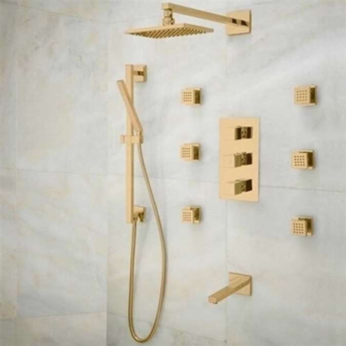Hotel Napoli Rainfall Thermostatic Shower Set with Faucet