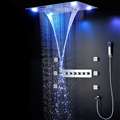 Luxury Rainfall Bathroom Led Light Ceiling 5 Functions Shower Set