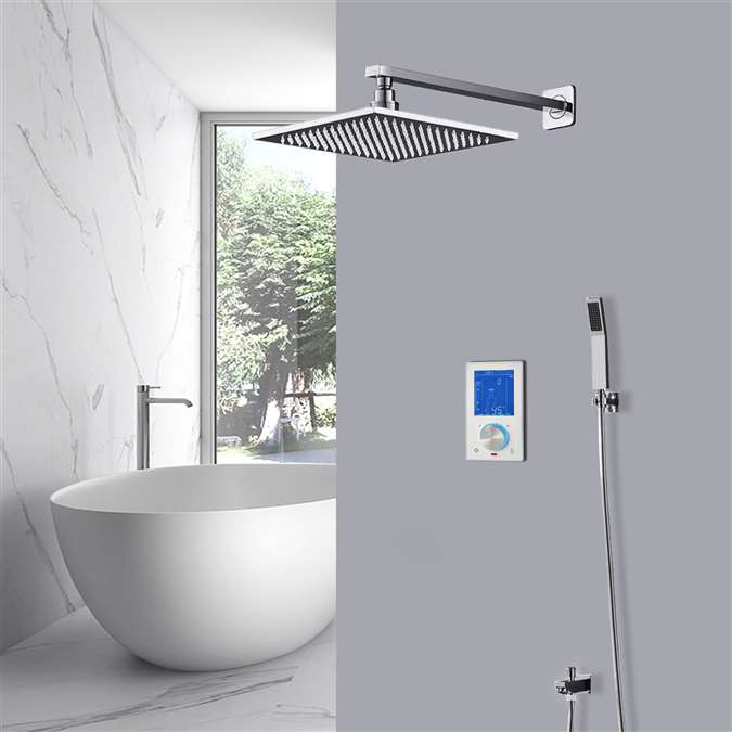 10 inches Wall Mounted digital thermostatic shower Temperature display shower set
