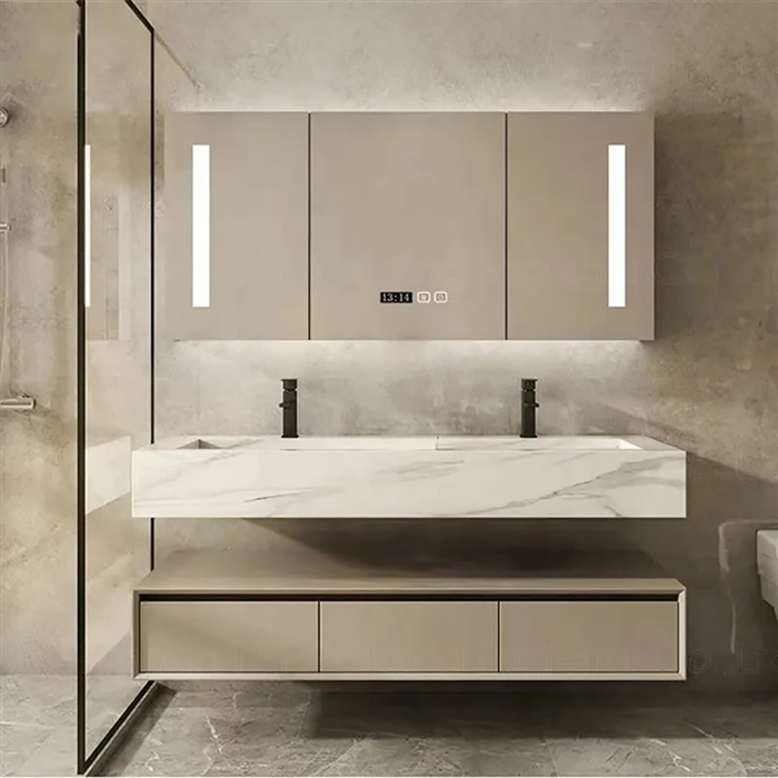 Bathselect Dark Khaki Luxury Bathroom Vanity With LED Mirror