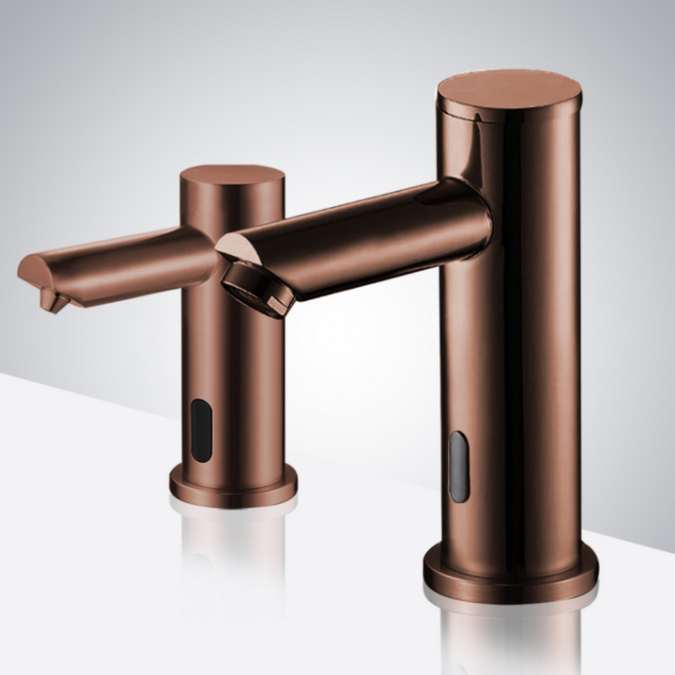 Solo Light Oil Rubbed Bronze Commercial Automatic Dual Touchless Sensor Faucet And Soap Dispenser