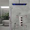 BathSelect Ceiling LED Rainfall Shower Head in Brushed Nickel