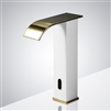 Hotel BathSelect White and Gold Waterfall Tall Automatic Smart Sensor Faucet