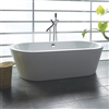 Princeton 71" Luxury White Acrylic Bathtub Overflow & Chrome Tub Filler with Floor Mount Faucet