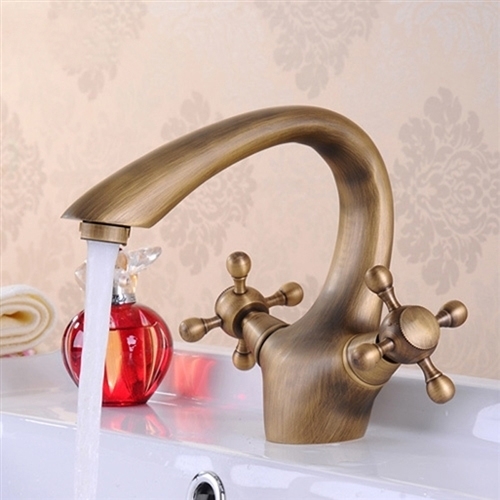 Rubeno Hostelry Antique Brass Sink Faucet