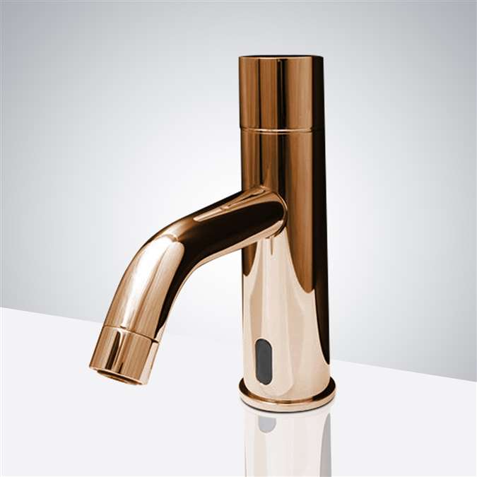 Brass Rose Gold Commercial Automatic Motion Sensor Faucet