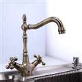 Monro Dual Handle Antique Brass Faucet