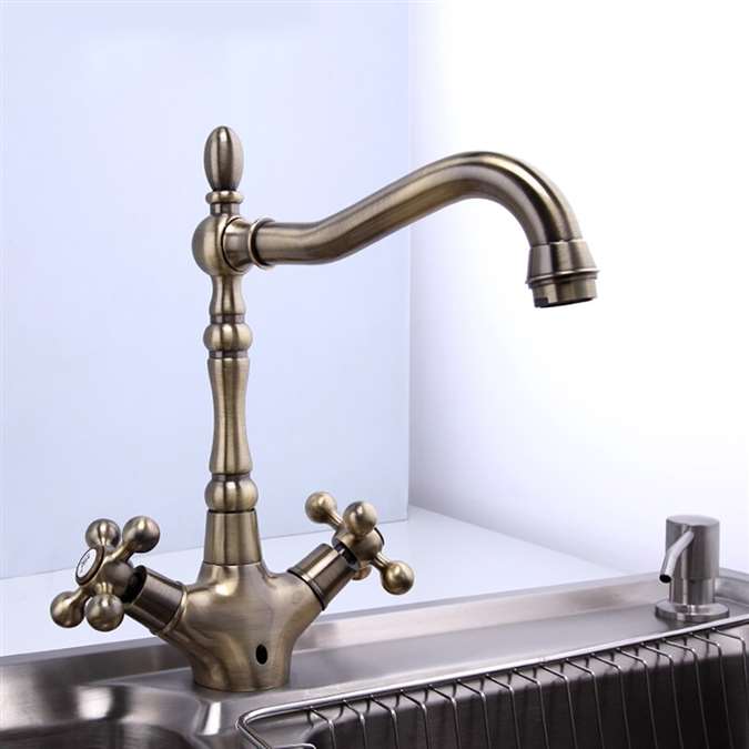 Monro Dual Handle Antique Brass Faucet