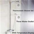 Fontana Digital Thermostatic Shower Set With Digital Display Touch Button Mixing Valve