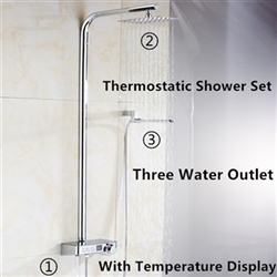 Fontana Digital Thermostatic Shower Set With Digital Display Touch Button Mixing Valve