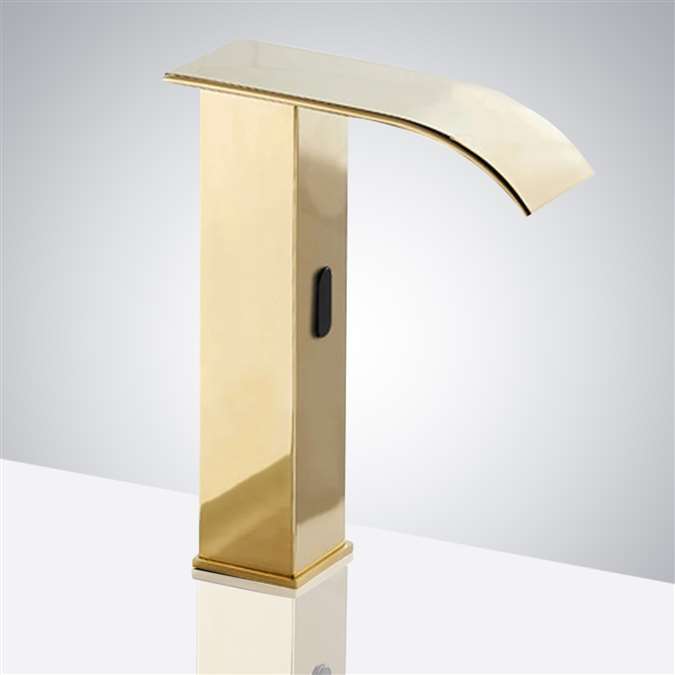 BathSelect Gold Tall Waterfall Automatic Smart Sensor Faucet