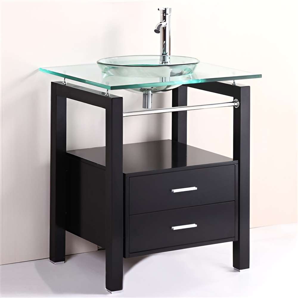 Glass bowl store sink vanity cabinet