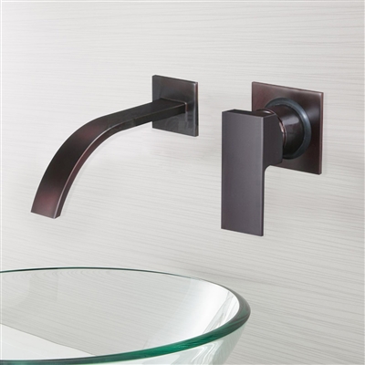 Brio Wall Mount Oil Rubbed Bronze Bath Glass Vessel Sink Faucet